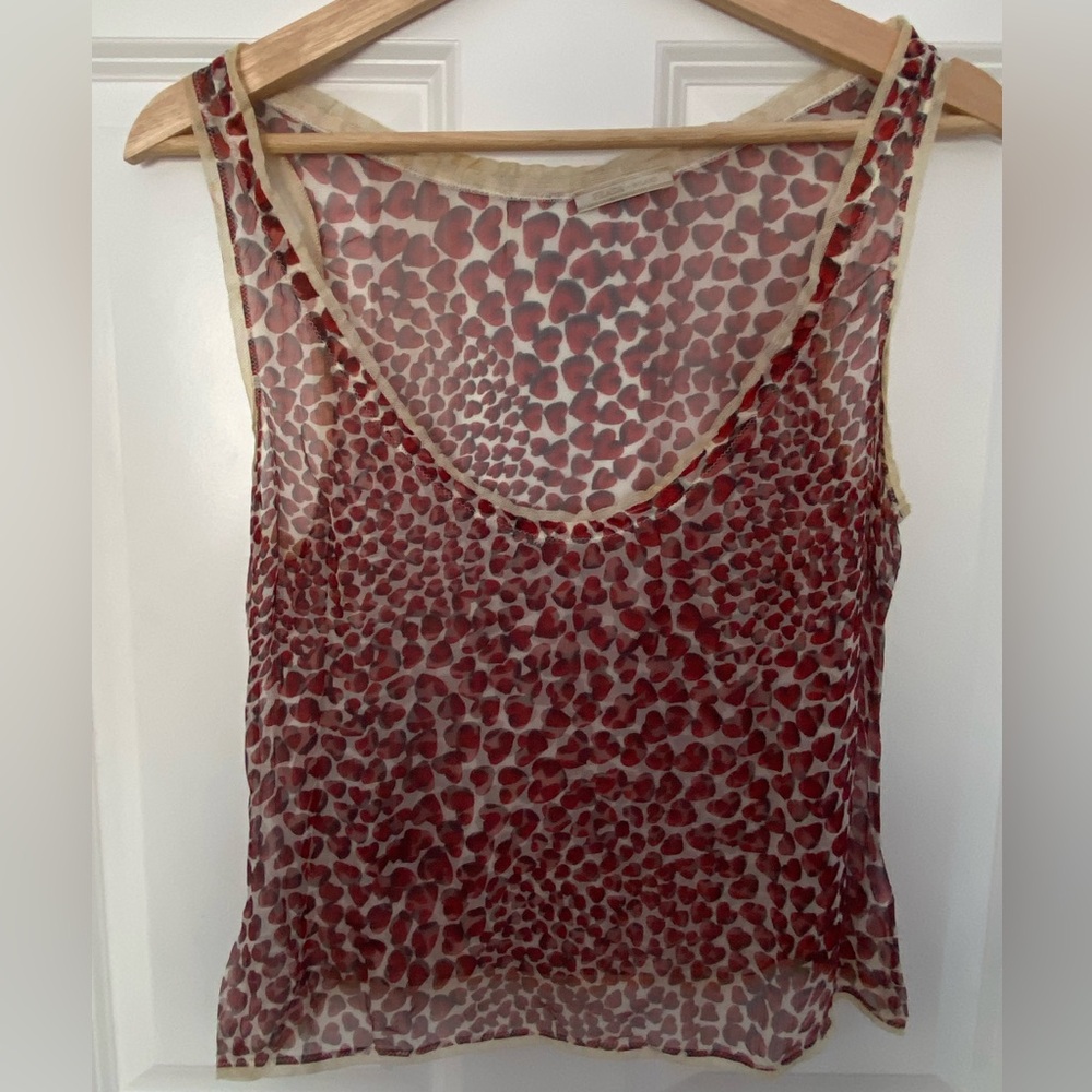 Vintage Prada SS 2000 mesh see through iconic heart motif camisole❤️